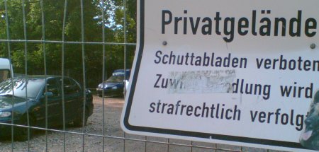 Schuttabladen verboten