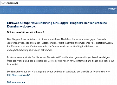 Eurowebs Nerdcore-Seite