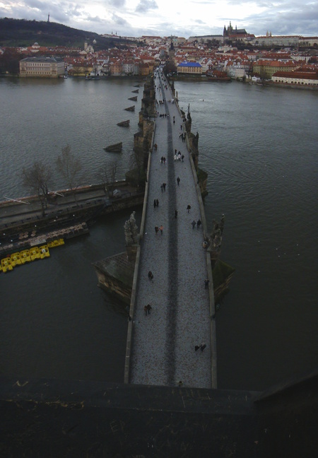 Brückenturm Karlsbrücke, Blick über die Karlsbrücke, Prag