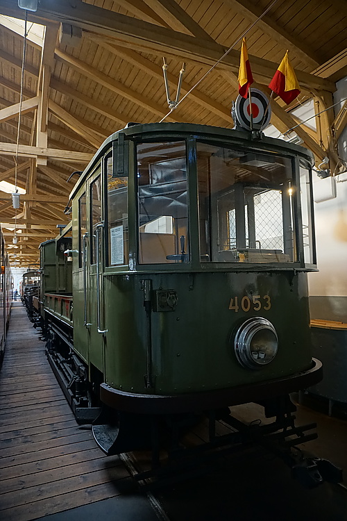 alter Strassenbahn-Bauzug im Straßenbahnmuseum Prag