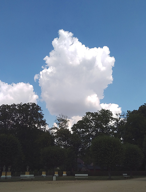 Wolke überm Park des Barockschlosses Neschwitz