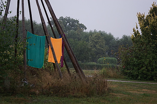 Handtücher im Regen