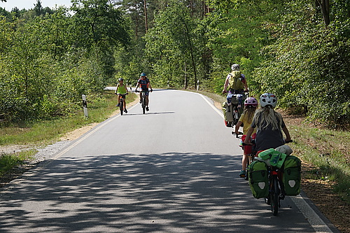 mit dem Fahrrad auf dem Froschradweg irgendwo hinter Halbendorf