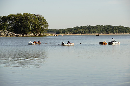 Praddeln mit dem Optimist auf der Talsperre Bautzen