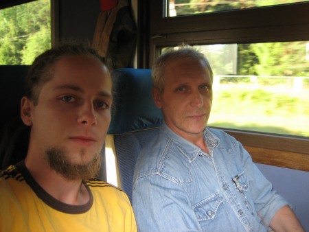 Sascha und ich im Zug nach Moskau
